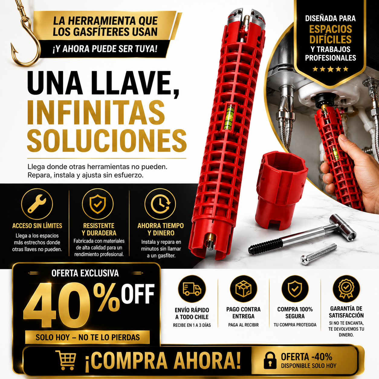 Llave Multifuncional de Gasfitería