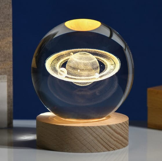 Lampara Led Bola De Cristal en 3D