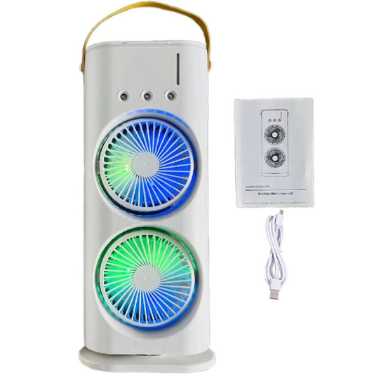 Ventilador Humidificador Doble Recargable