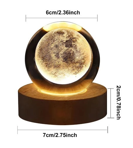 Lampara Led Bola De Cristal en 3D