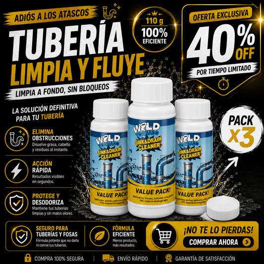 Limpiador de Tuberías PACK x3
