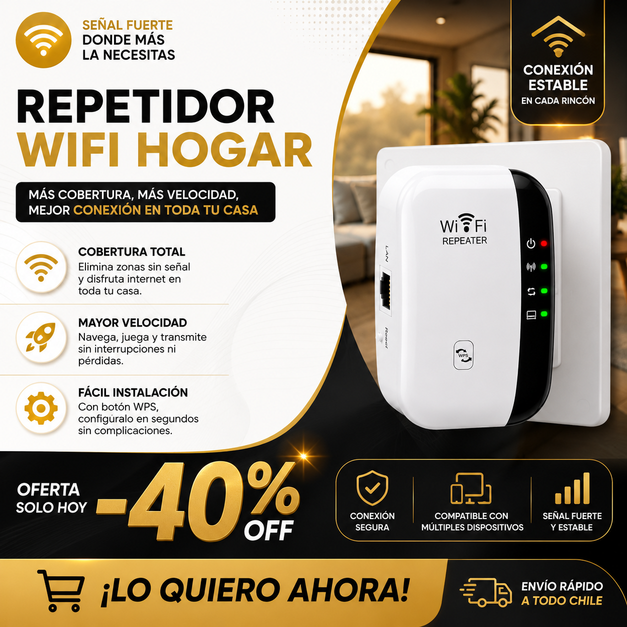 Repetidor Wifi Hogar - Amplia tu cobertura