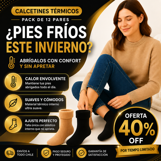 CALCETINES TERMICOS PARA INVIERNO - PACK 12 - MUJER