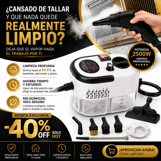 Limpiadora a Vapor de Alta  Presión 2500w