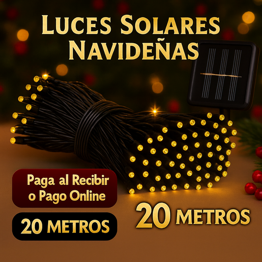 Luces Solares Navideñas de 20m y 170 Leds