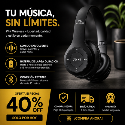 Audífonos Bluetooth Inalambricos P47