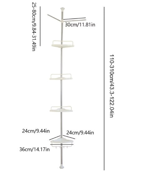 Esquinero Organizador de baño 4 Niveles