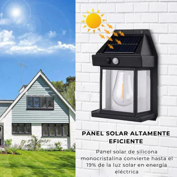 Farol Solar Exterior + Sensor de Movimiento