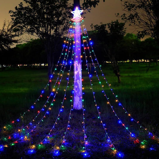 Luces de Navidad Cascada Estrella RGB Solar con Control