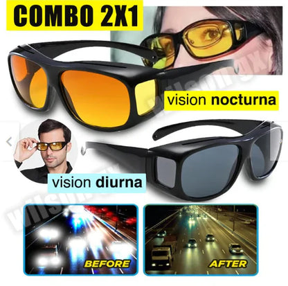 2X1 LENTES HD Visión Dia  y Noche para conducir