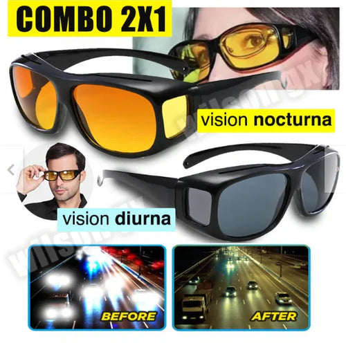 2X1 LENTES HD Visión Dia  y Noche para conducir