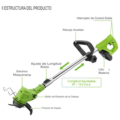 Cortadora de Pasto Inalámbrica Recargable